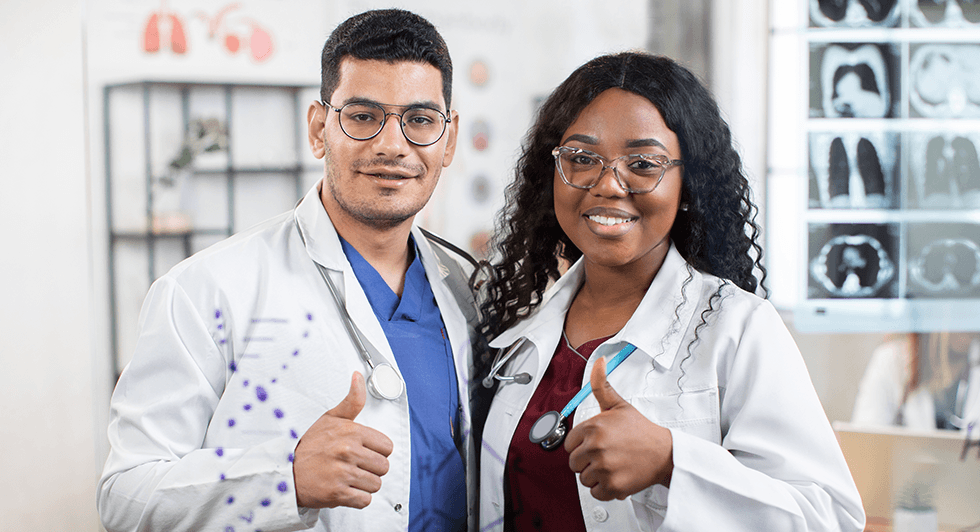 medical students happy in an office